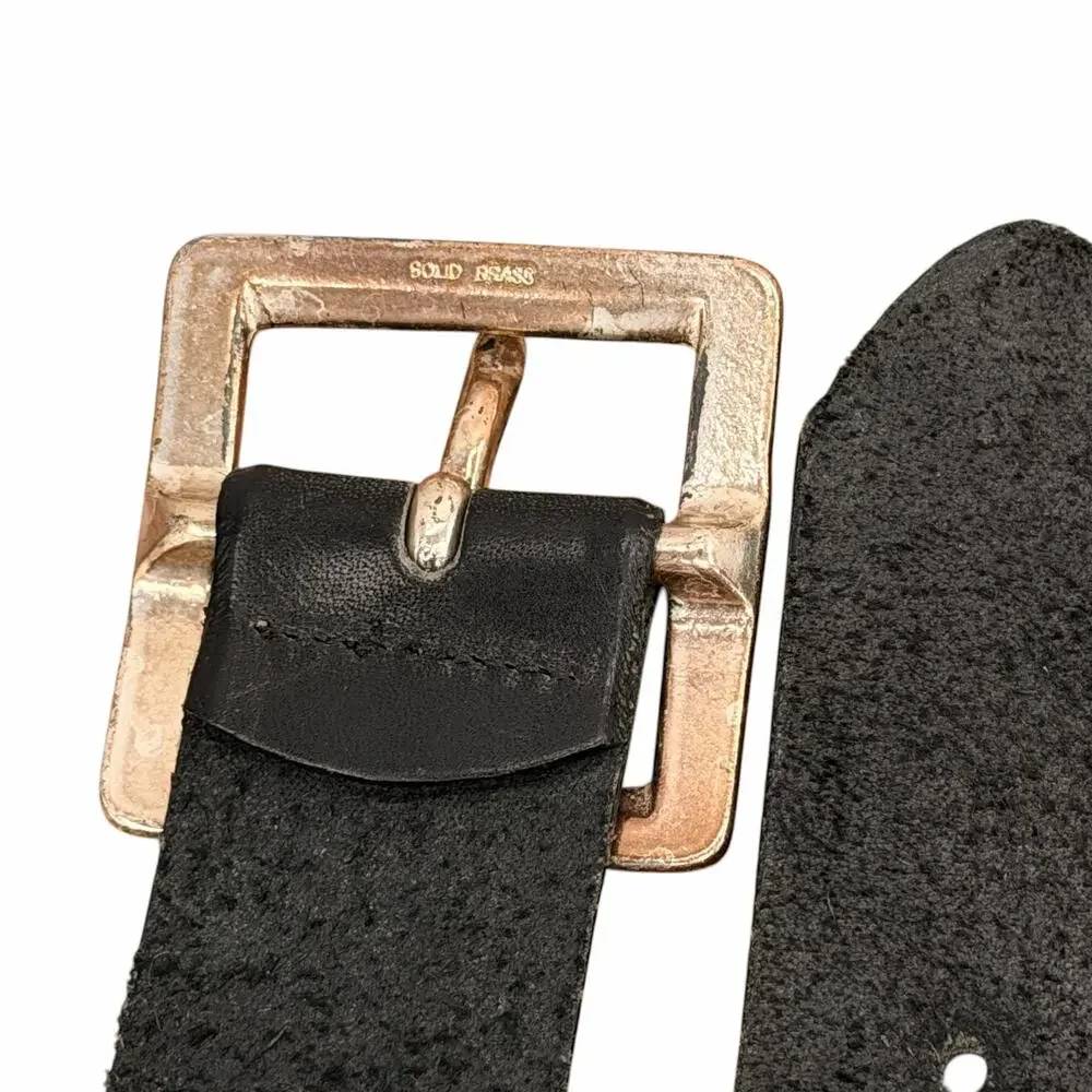 Honest Leather Black Belt SZ 40 Mens Classic Rugged Casual Office Buisness Smart